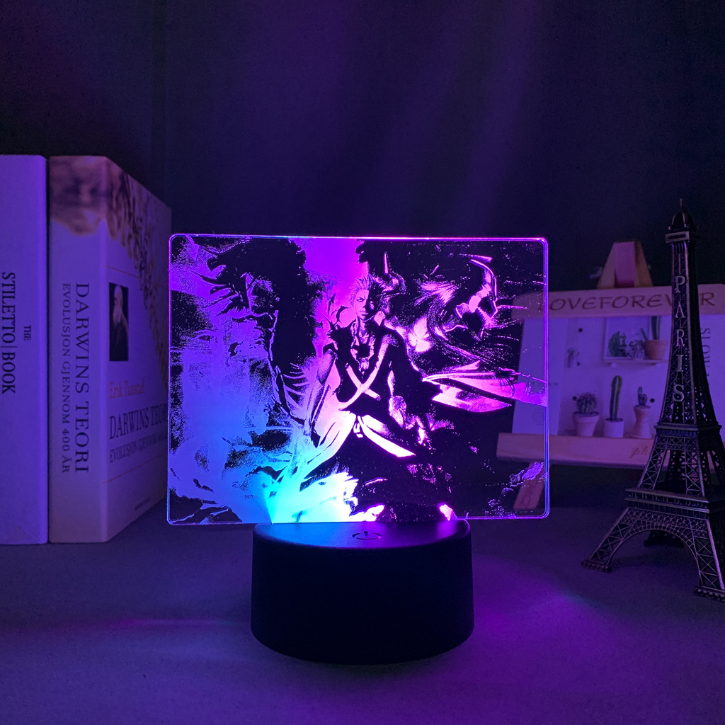 Dual Color Led Light Anime Bleach Ichigo Kurosaki for Bedroom Decor Birthday Gift Room Decor Colorful 1 - Anime Lamps Shop