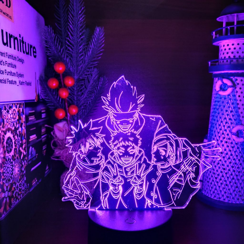 Jujutsu Kaisen 3D Lamp Anime Gojo Satoru Jujutsu Kaisen Yuji Itadori LED Night Light Brdroom Decor 9 - Anime Lamps Shop