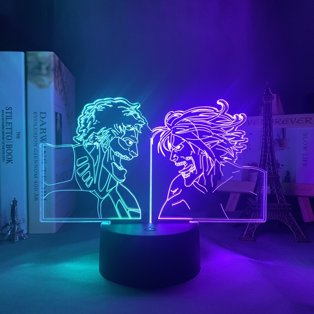 Led Anime Light Attack on Titan for Bedroom Decoration Kawaii Room Decor Dual Color Light Gift 2 - Anime Lamps Shop