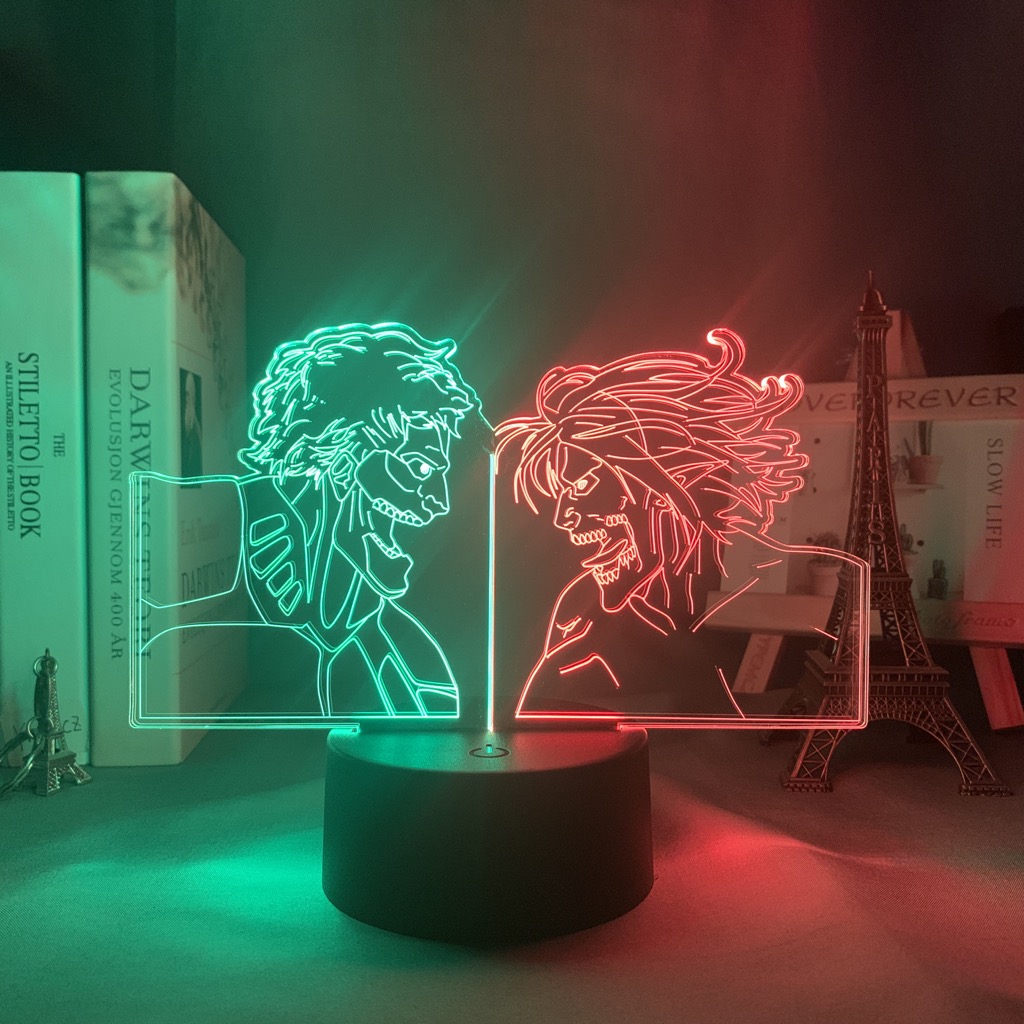 Led Anime Light Attack on Titan for Bedroom Decoration Kawaii Room Decor Dual Color Light Gift - Anime Lamps Shop